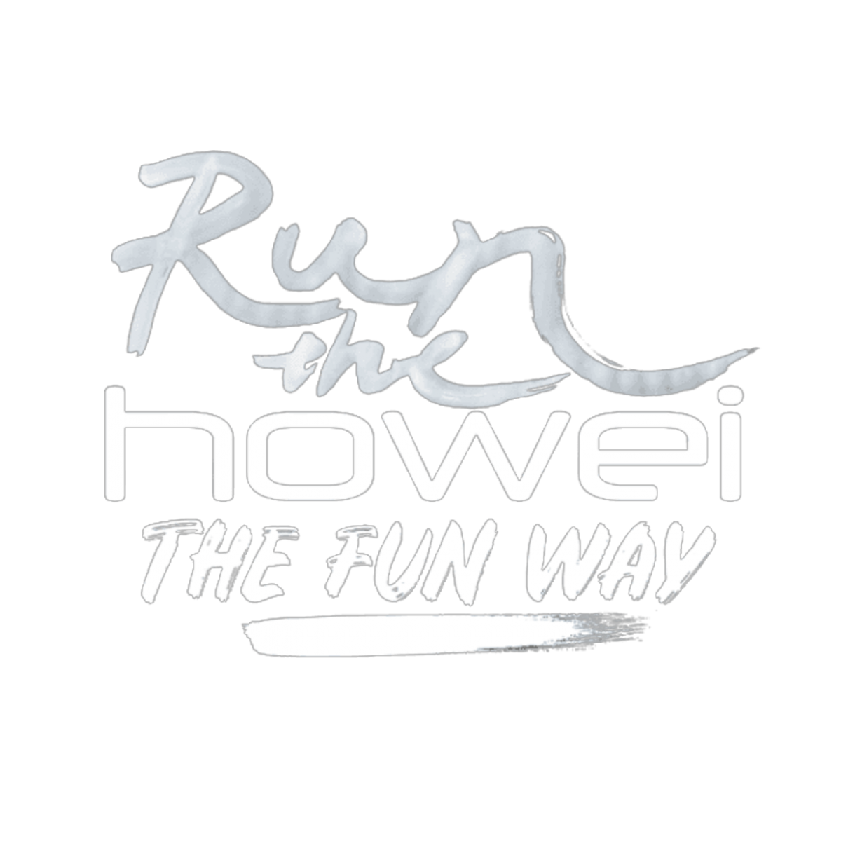 run the howei white logo