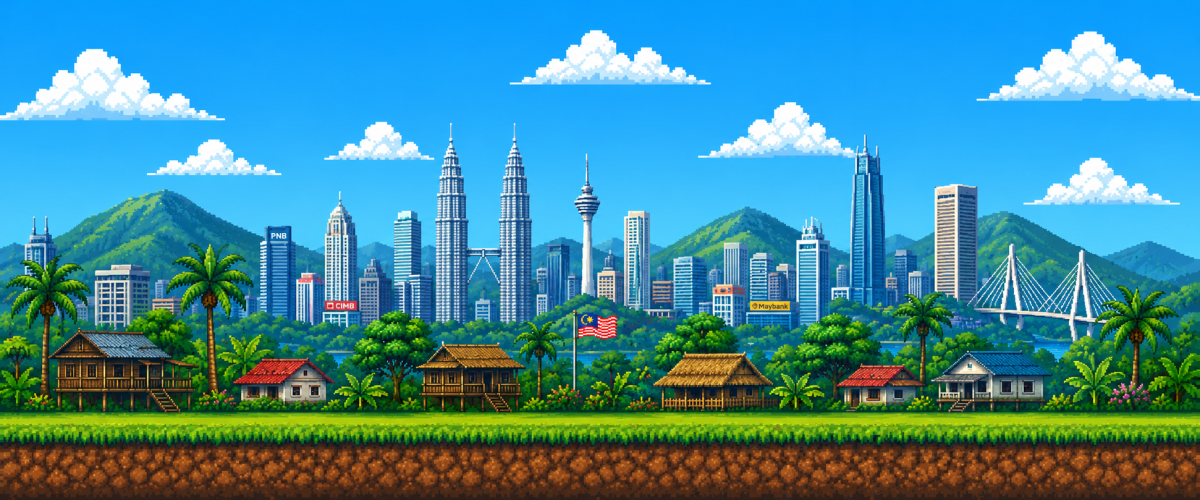 hoho attack malaysia KL background 8-bit retro game